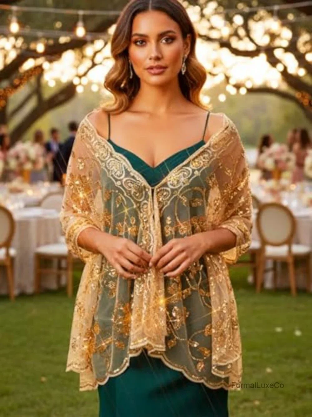 Sequin Shawls and Wraps for Evening Dresses Wedding Cape Cover Up